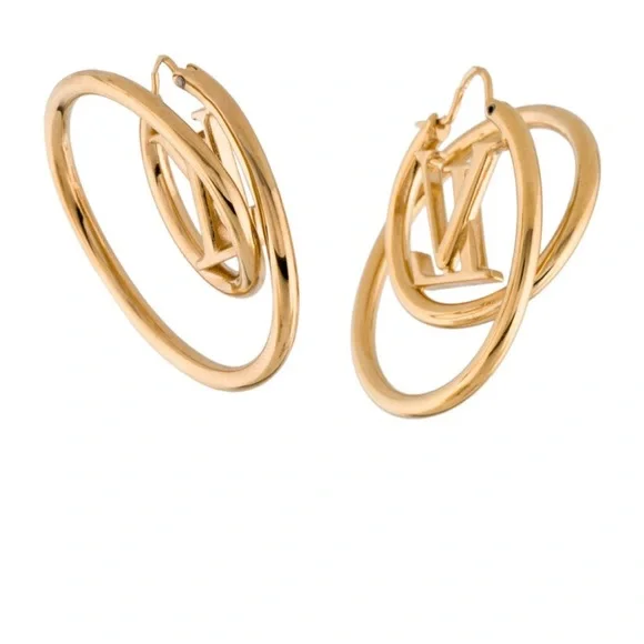 Authentic Louis Vuitton Spiral Hoop Earrings - Picture 3 of 15